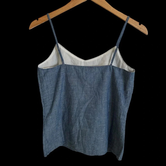 J Crew Factory size 00 Blue Chambray Cami Pullover Tank Top Lined BF811 New - Picture 3 of 5